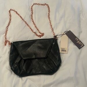 Kooba Leather Crossbody Bag with rose gold Chain Strap